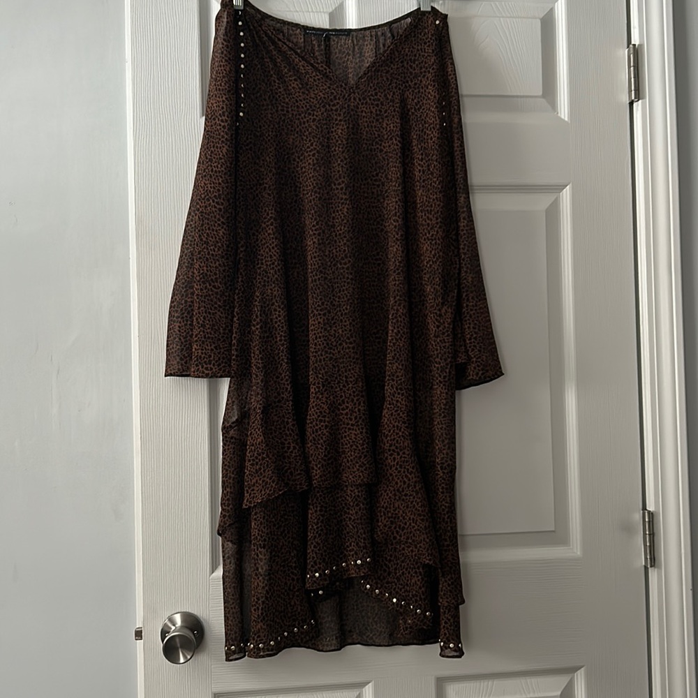 Brown printed dress